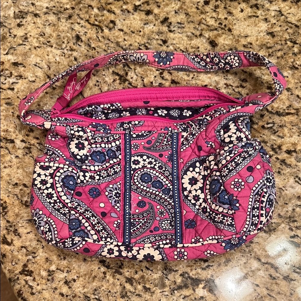 Vera Bradley Pink and Blue Paisley Shoulder Bag